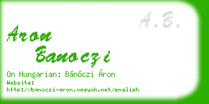 aron banoczi business card